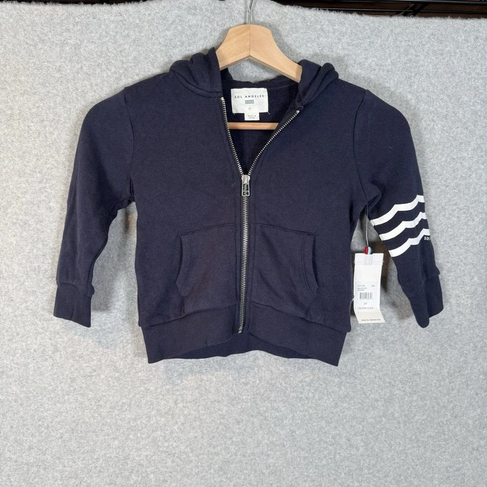 SOL ANGELES Boys‎ Cotton Full Zipped Long Sleeve Jacket navy blue Size 2T